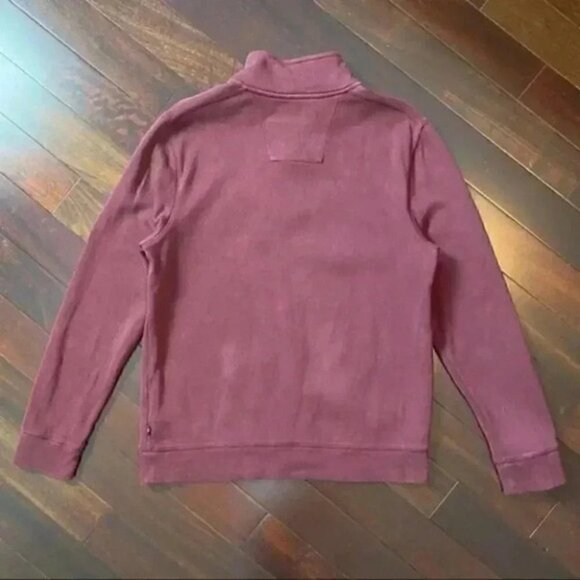 Nautica 1/4 Zip Pullover Sweater Maroon Burgundy Cotton Size Medium - Picture 12 of 13